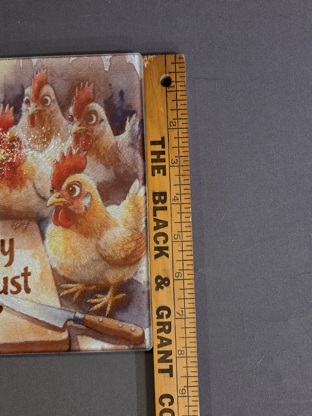 Funny Chicken Glass Cutting Board 8x11 Farmhouse Kitchen Decor